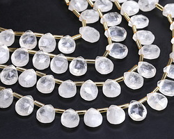 Rock Crystal Quartz Microfaceted Teardrop 8x10mm