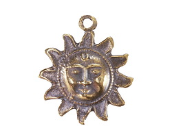 Mykonos Antique Brass (plated) Sun Face Focal 25x29mm