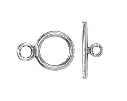 Mykonos Antique Silver (plated) Toggle Clasp 21x14mm, 21mm Bar