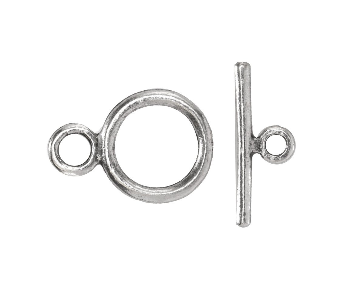Mykonos Antique Silver (plated) Toggle Clasp 21x14mm, 21mm Bar