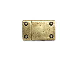 Antique Brass (plated) Rivet Magnetic Clasp 19x12mm