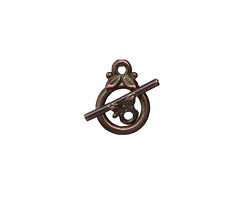 Mykonos Antique Copper (plated) Olive Leaf Toggle Clasp 10x14mm, Bar 15mm