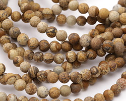 Picture Jasper (matte) Round 6mm Beads