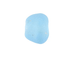African Recycled Glass Sky Blue Tumbled Rondelle 14-18x17-20mm