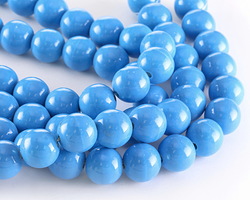 Ceramic Lake Blue Round 14mm