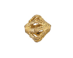 African Brass Braided Open Window Saucer 15-18x20-23mm