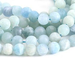 Aquamarine (matte-light) Round 9-10mm