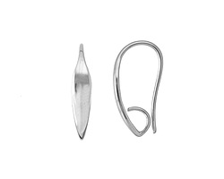 Silver (plated) Short Drip Earwire w/ Loop 11x20mm (20 pieces)