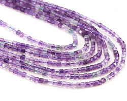 Purple Fluorite (AA) Microfaceted Miracle Cube 2.5mm