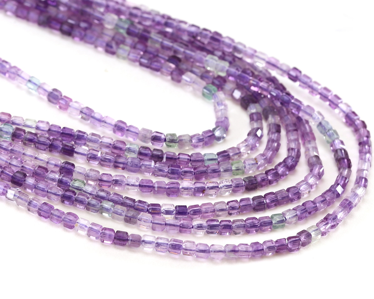 Purple Fluorite (AA) Microfaceted Miracle Cube 2.5mm