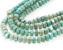 Brazil Amazonite Microfaceted Hexagon Heishi 4x8mm
