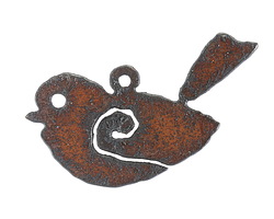 Universal Ironworks Rusted Iron Bird with Swirl Focal 38x60mm