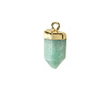 Brazilian Amazonite Point w/ Gold Finish 8x16mm