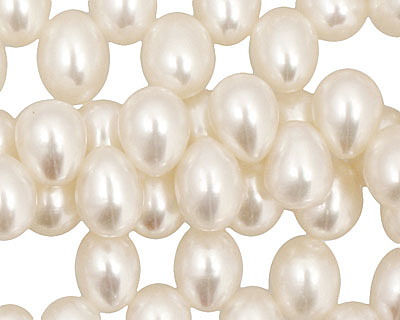 Pearly White Dancing Drop 8x10-11mm