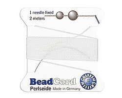White Griffin Nylon Beading Cord Size 4 (0.6mm), 2 meters