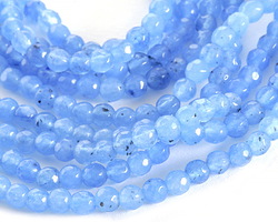 Sky Blue Agate Faceted Round 4mm