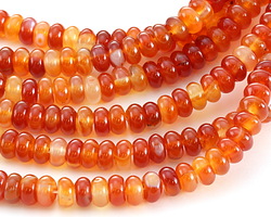 Carnelian (natural) Rondelle 4-5x8mm
