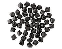 Czech Glass Jet Bicone 4mm