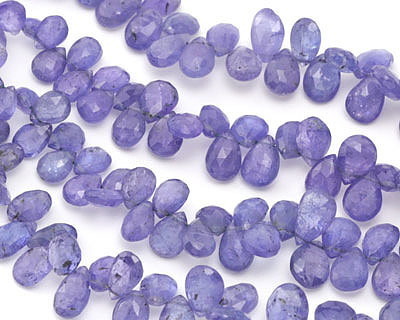 Tanzanite Faceted Flat Graduated Teardrop 4-6x6-9mm