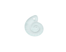 Seafoam Beach-Style Glass Ammonite Pendant 15x18mm