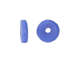 African Sand Cast Powder Glass (Krobo) Cornflower Disc Bead 13-14x4mm