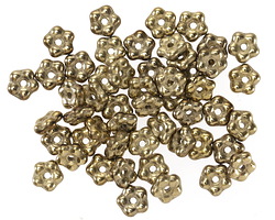 Czech Glass Antique Gold Bali Style Daisy Spacer 2x5mm