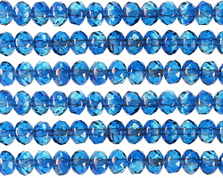 Czech Glass Bronzed Capri Blue Fire Polished Rondelle 3x5mm