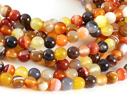 Multi Stone (Carnelian & Agate) Round 6mm