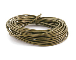 Metallic Mehndi Round Leather Cord 2mm, 32 feet