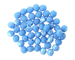 Czech Glass Textured Cornflower AB Fire Polished Round 4mm