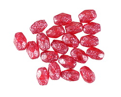Czech Glass Textured Ruby Fire Polished Rice 7x5mm