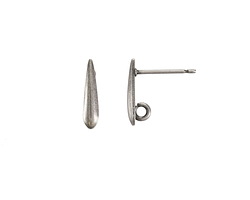 Antique Silver (plated) Drop Earring w/ Loop 12mm (20 pieces)