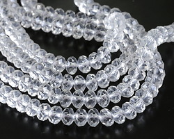Rock Crystal Quartz (clear) Microfaceted Rondelle 4x6mm