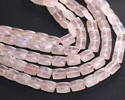 Madagascar Rose Quartz (A) Microfaceted Rectangle 10x8mm