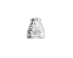 Mykonos Silver (plated) Fluted Palm Cord End 12x11mm