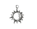 Mykonos Antique Silver (plated) Openwork Sun & Moon Focal 20x25mm