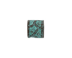 Mykonos Copper (plated) Patina Giraffe Print Barrel (large hole) 12mm