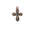 Mykonos Antique Copper (plated) Ornate Cross Charm 15x20mm