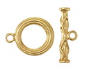 Satin Hamilton Gold (plated) Carved Toggle Clasp 25x20mm, 29mm Bar