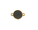 24K Gold (Plated) Transparent Jet Resin Focal Link 12x17mm