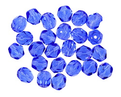 Czech Glass Sapphire Fire Polished Round 6mm