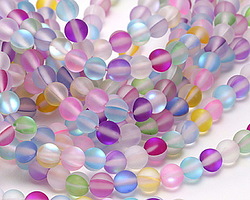 Multi Fused Glass AB (matte) Round 6mm