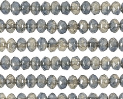 Czech Glass 1/2 Matte Storm Fire Polished Rondelle 3x5mm