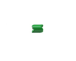 Kelly Green Enamel Chevron Tube Bead 6x5mm