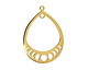 Gold (plated) Stainless Steel Moon Phases Open Teardrop Pendant 30x21mm