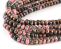 Rhodonite w/ Matrix Rondelle 5x8mm
