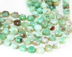 Australian Chrysoprase Faceted Star Coin 8mm