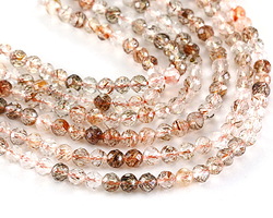 Red Copper Super Seven Microfaceted Round 4mm