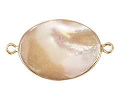 Mother of Pearl Oval Focal Link w/ Gold Finish 32-33x18-19mm