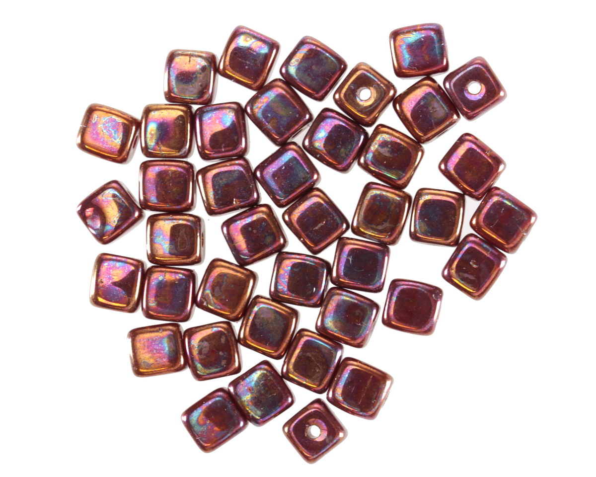 Czech Glass Iris Purple Cube 4mm